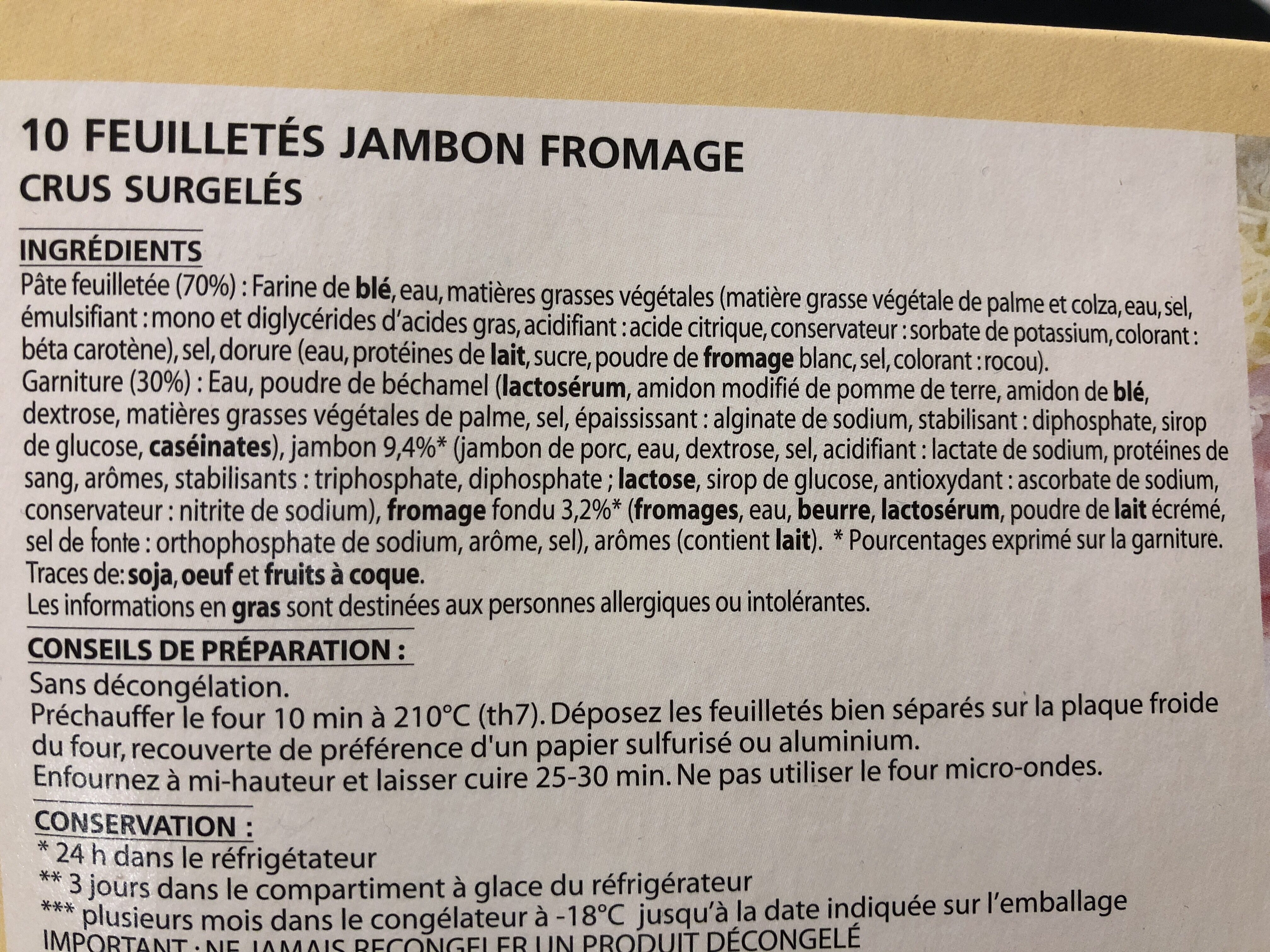 10 Feuilletés Jambon-fromage, 650 Grammes, Marque Chantegel