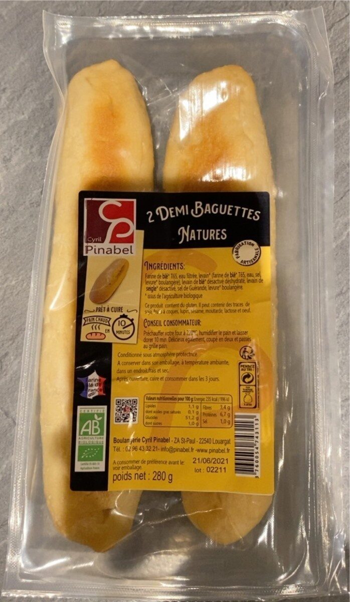2 Demi Baguette Nature