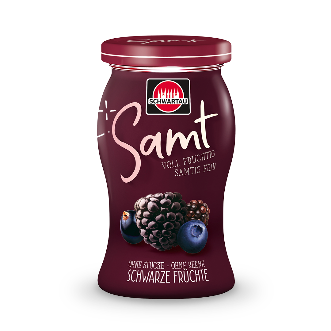 Samt Schwarz Früchte