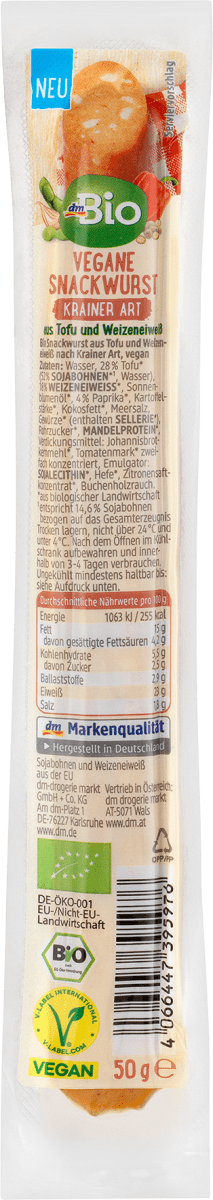 Vegane Snackwurst Krainer Art