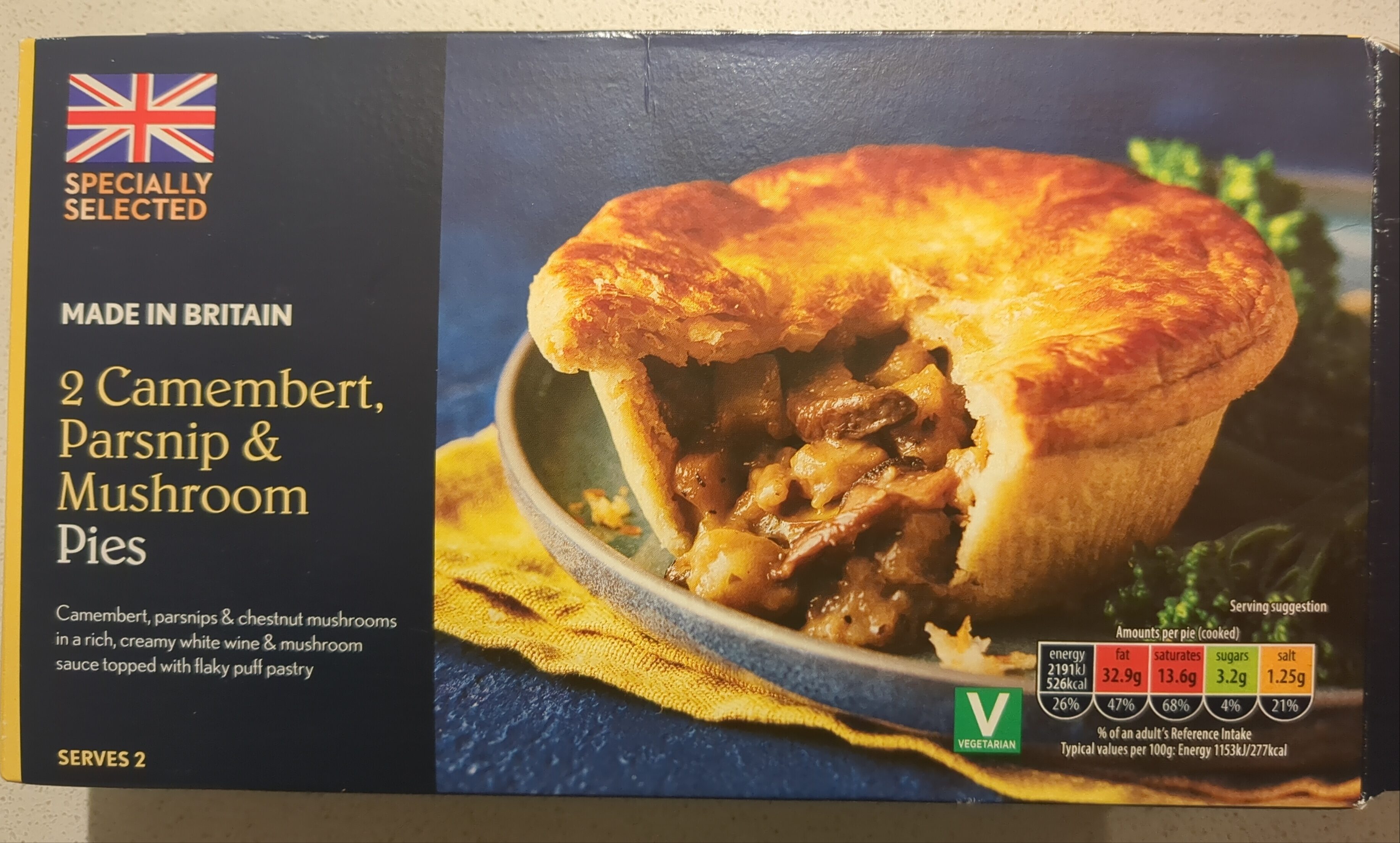 Camembert Parsnip & Mushroom Pie