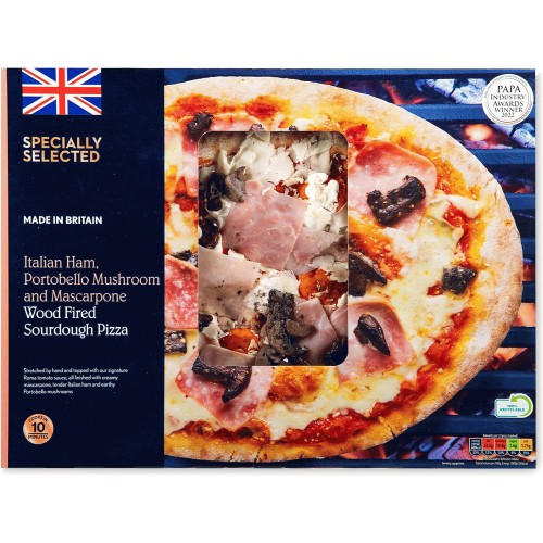 Italian Ham, Garlic Mushroom & Mascarpone Wood Fired Pizza