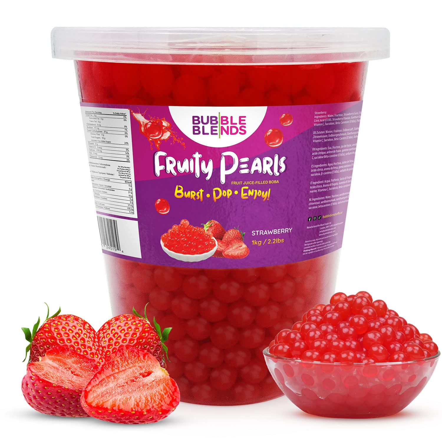 Strawberry Popping Boba Drink