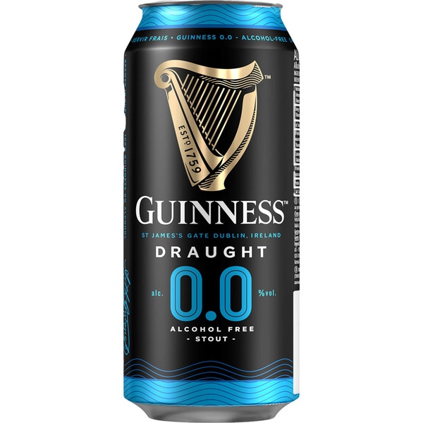 Guinness Draught 0,0 Cerveza Negra Irlandesa Sin Alcohol Lata, 1x44cl
