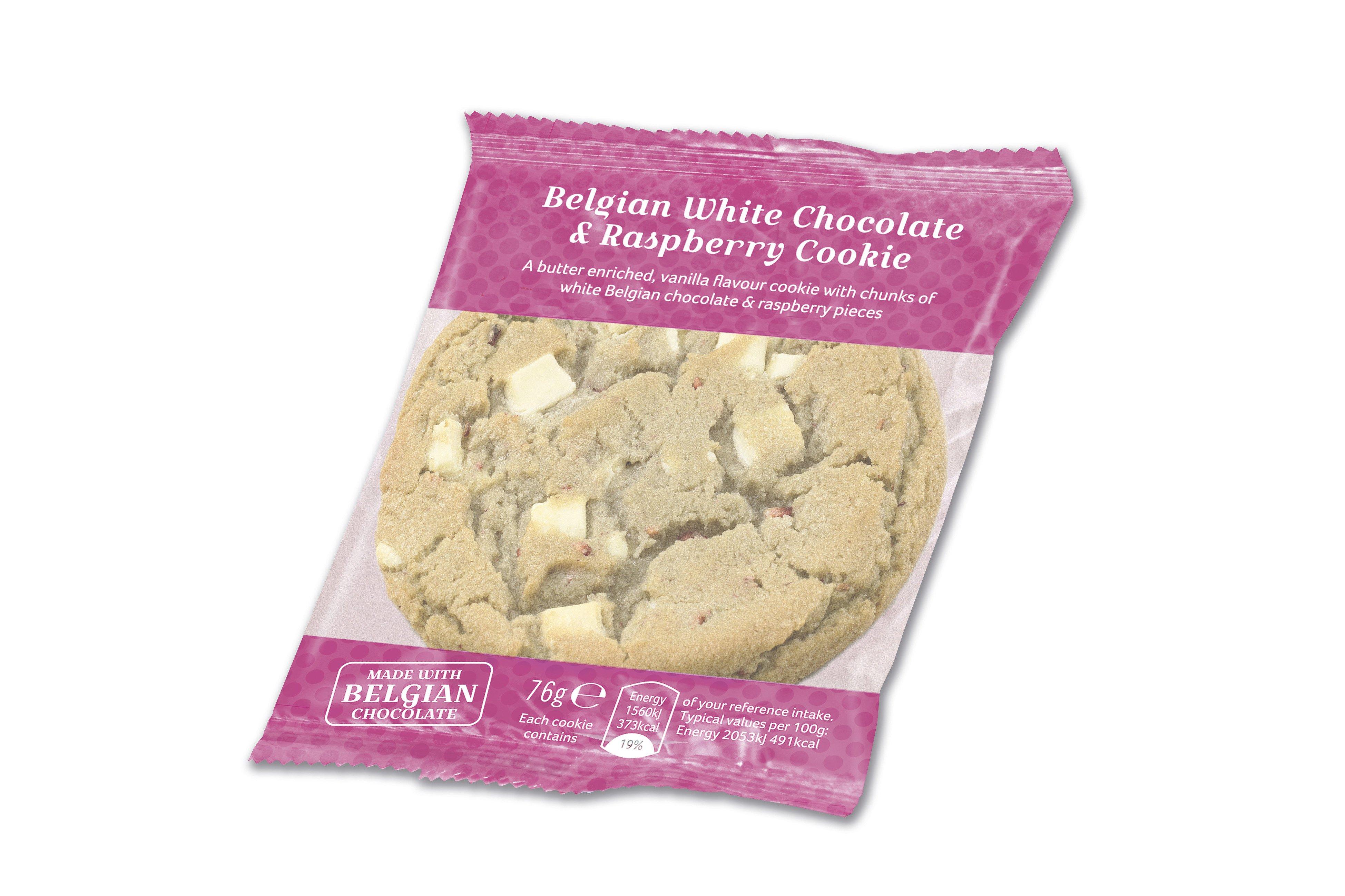 Belgian White Chocolate And Raspberry Cookie