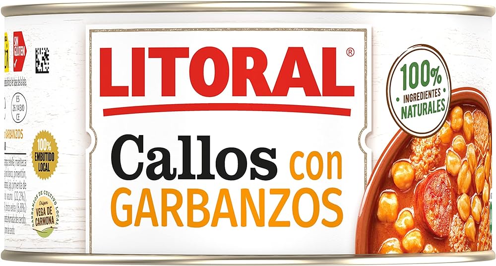 LITORAL Callos Con Garbanzos - Plato Preparado Sin Gluten - 380g
