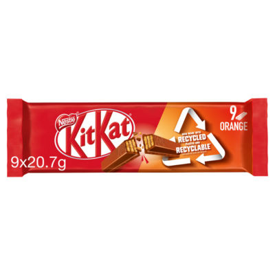 KitKat 2 Finger Orange Chocolate Biscuit Bar 9 Pack