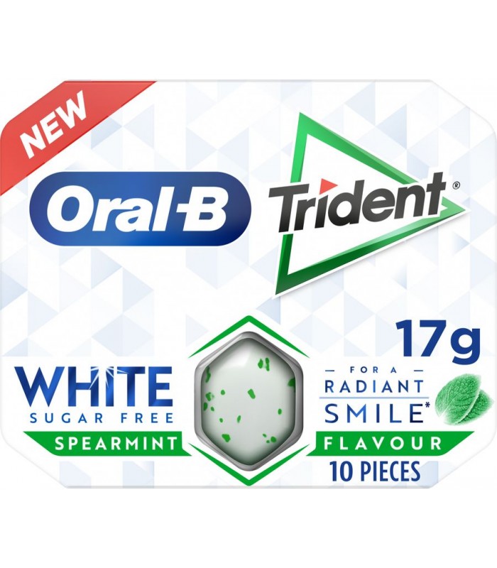 TRIDENT ORAL-B CHICLE HIERBABUENA BLANCA SIN AZUCAR 17GR