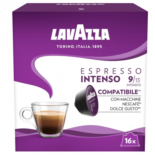 Café Espresso Intenso En Cápsulas Lavazza Compatible Con Nescafé Dolce Gusto 16 Ud.