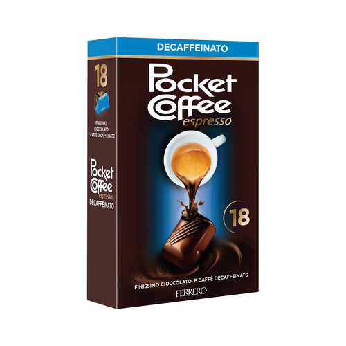 Pocket Coffee Descafeinado, Caja De 18 Bombones, 225g