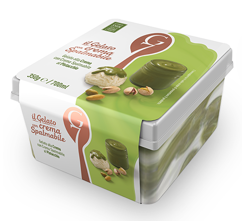 Gelato Alla Crema Con Crema Spalmabile Al Pistacchio