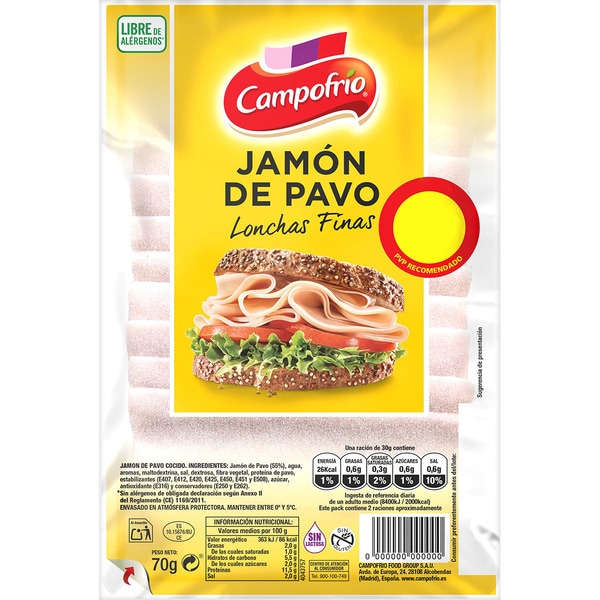 JAMÓN DE PAVO COCIDO
