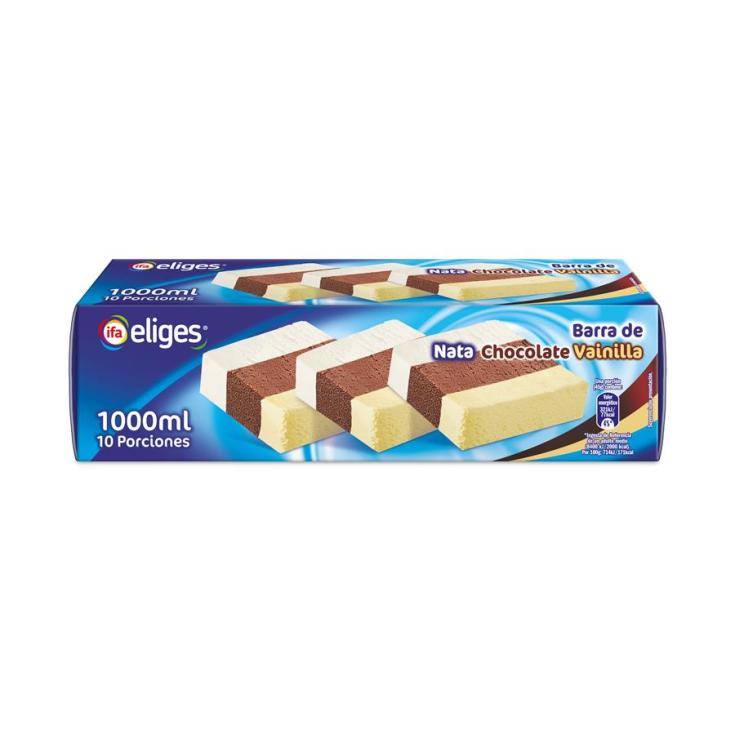 Bloque De Helado - Vainilla - Chocolate - Nata