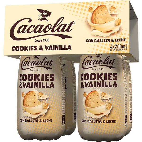 Batido De Leche Con Galletas Y Sabor Vainilla UHT 4x200ml