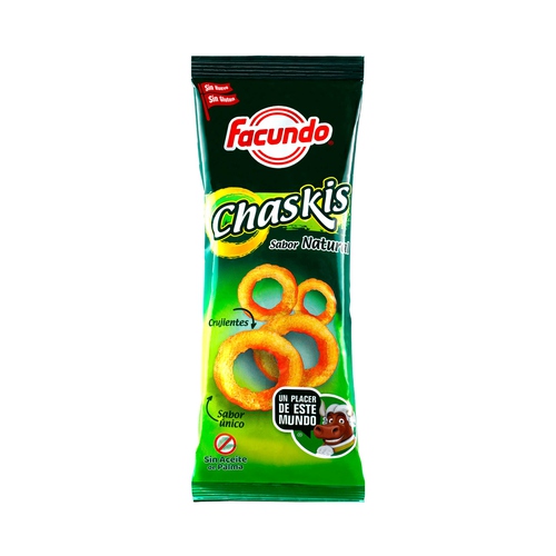 Aperitivo De Maiz Frito Facundo CHASKIS BOLSA 100G Con Sabor A Tomate Especiado