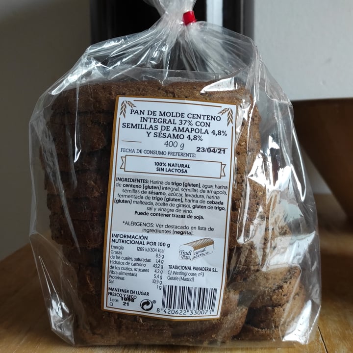 Pan De Molde De Centeno 100%
