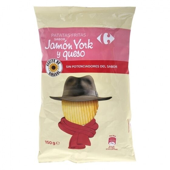 Patatas Onduladas Carrefour Sabor Jamón York Y Queso