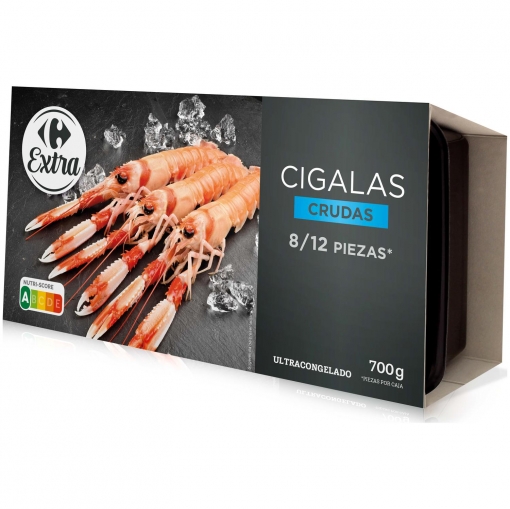 Cigalas Crudas 8/12 Piezas Carrefour Extra 700 G.