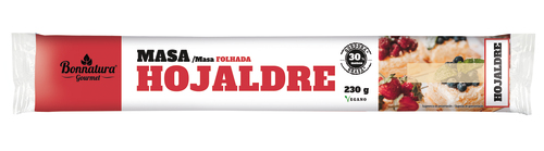 Masa Hojaldre 30% Menos De Grasa* 230g Bonnatura. *30% Menos De Grasa Que Las Masas De Hojaldre Del Mercado.