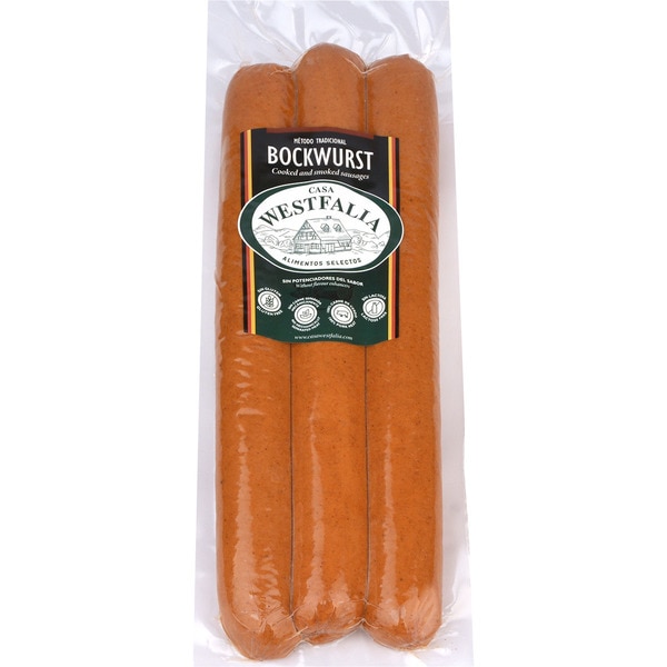 SALCHICHAS BOCKWURST COCIDAS Y AHUMADAS SIN PIEL