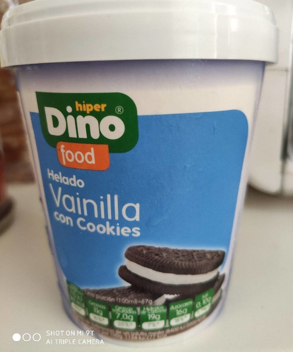 Dino Helado De Vainilla Con Cookies