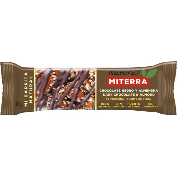 Barrita De Chocolate Negro Y Almendra Miterra Healthy 30g