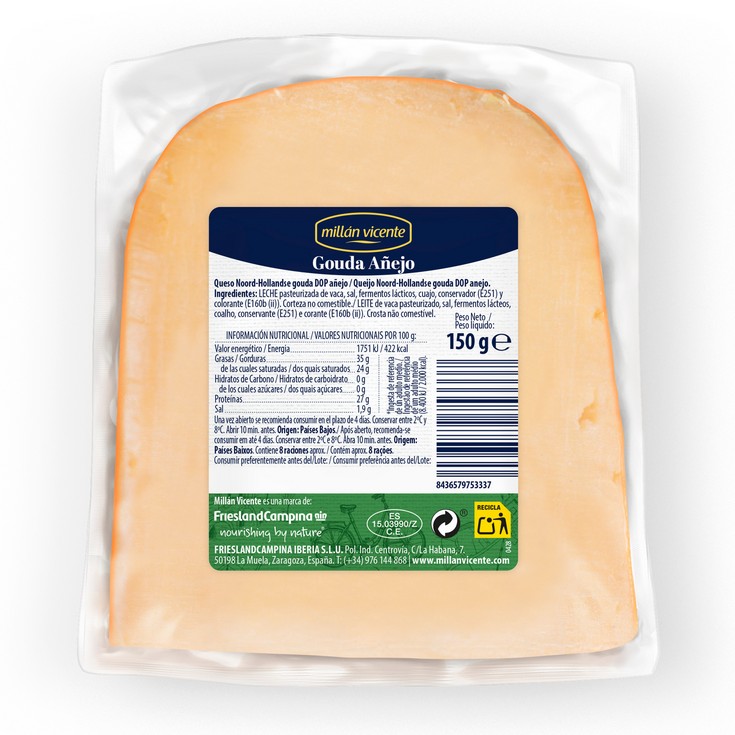 Queso Gouda Añejo Millán Vicente Cuña 150 G