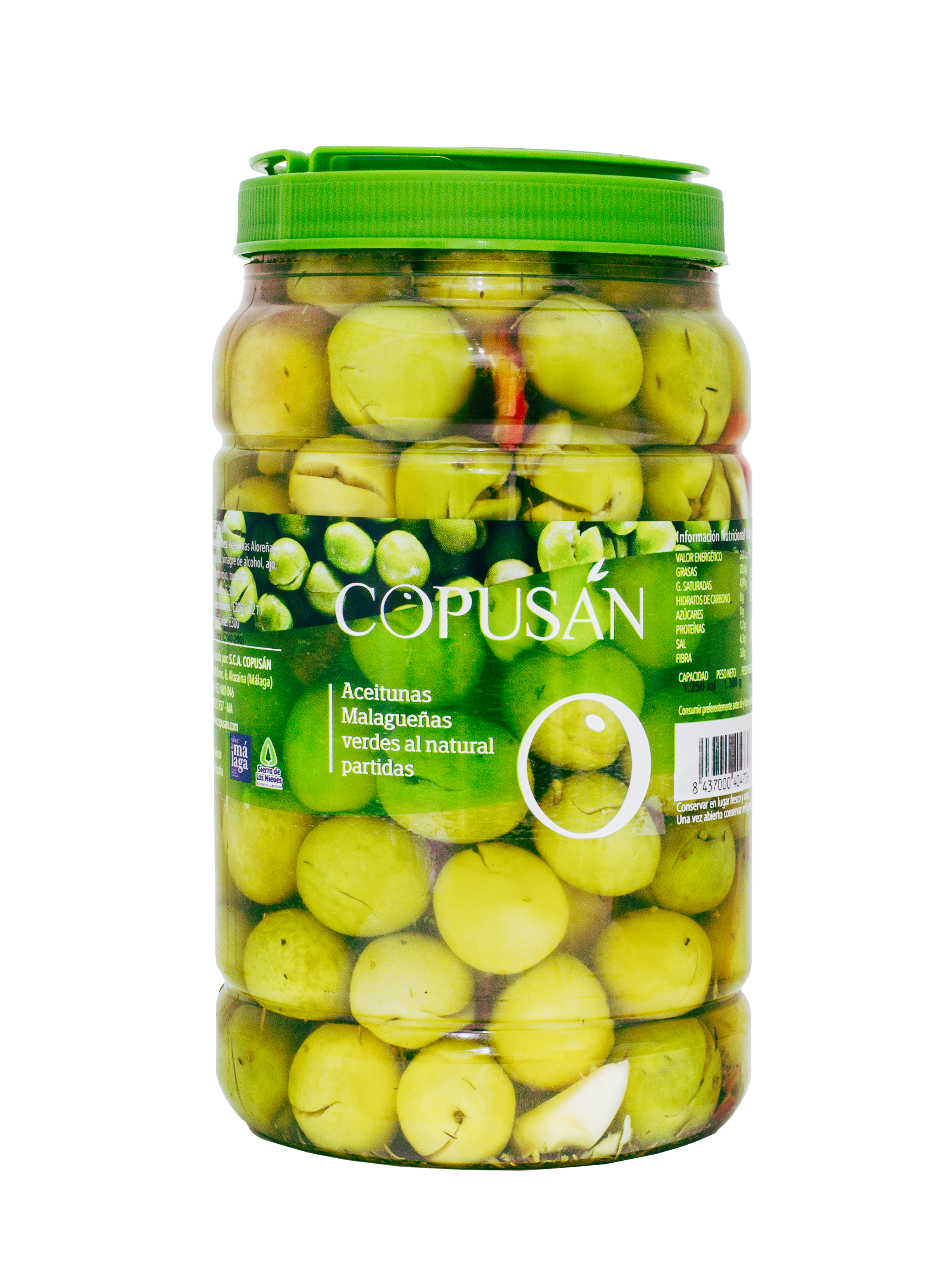 Aceitunas Malagueñas Verdes Al Natural