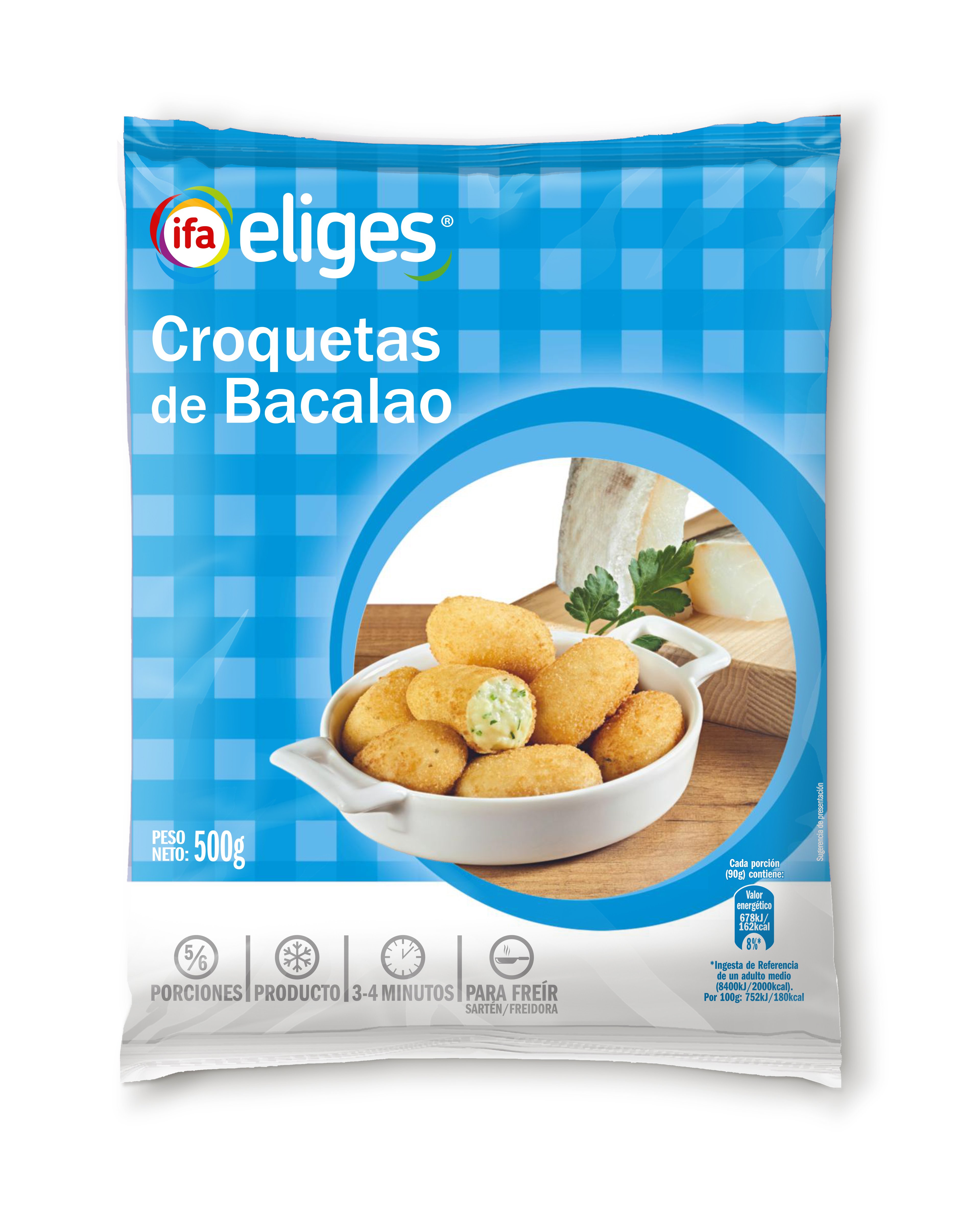 Eliges Croquetas De Bacalao Congeladas Bolsa 500g