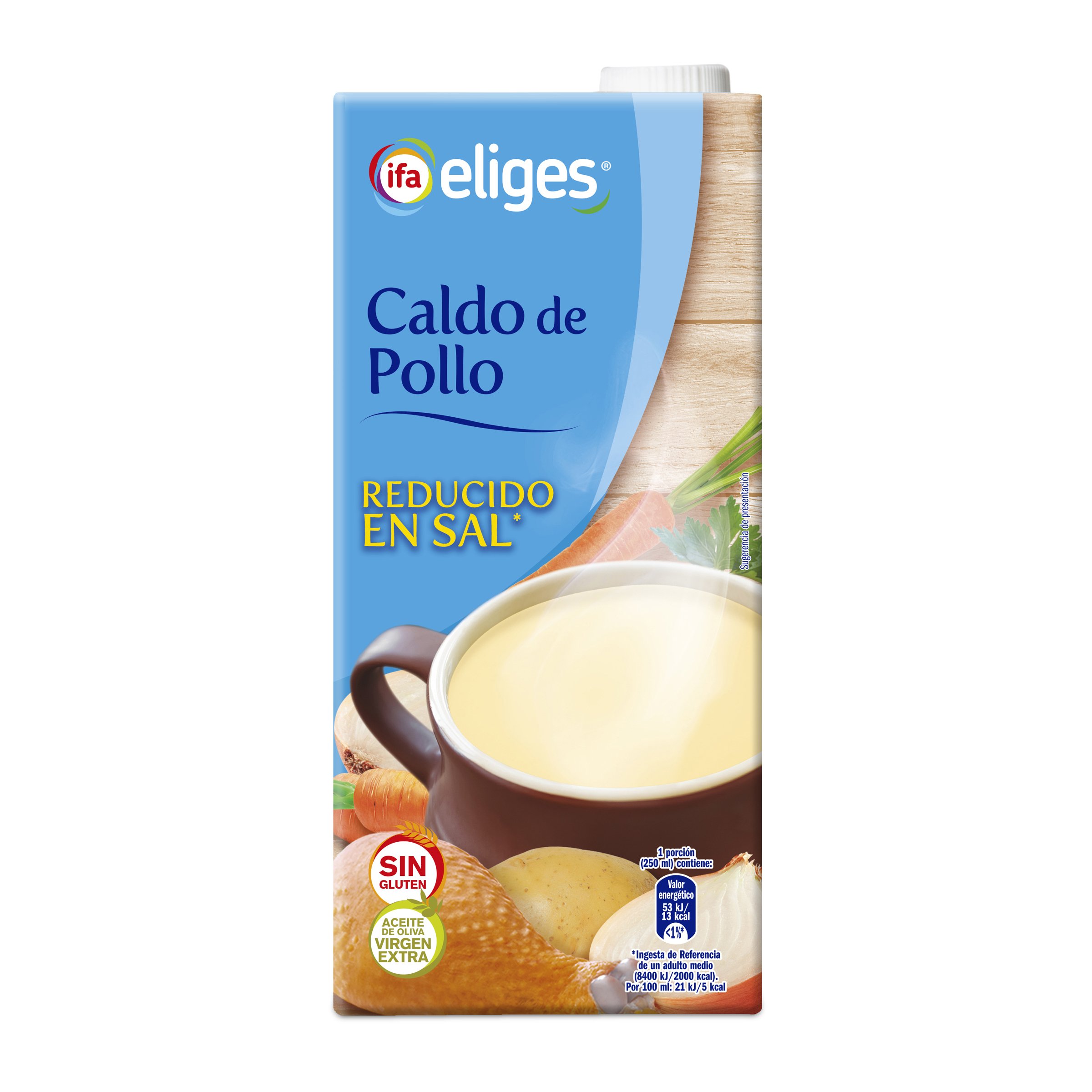 Eliges Caldo De Pollo Bajo En Sal Brick 1l