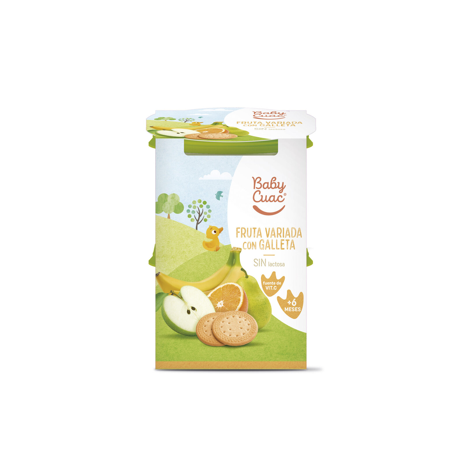 Baby Cuac Papilla Fruta Variada Con Galleta 2x200g