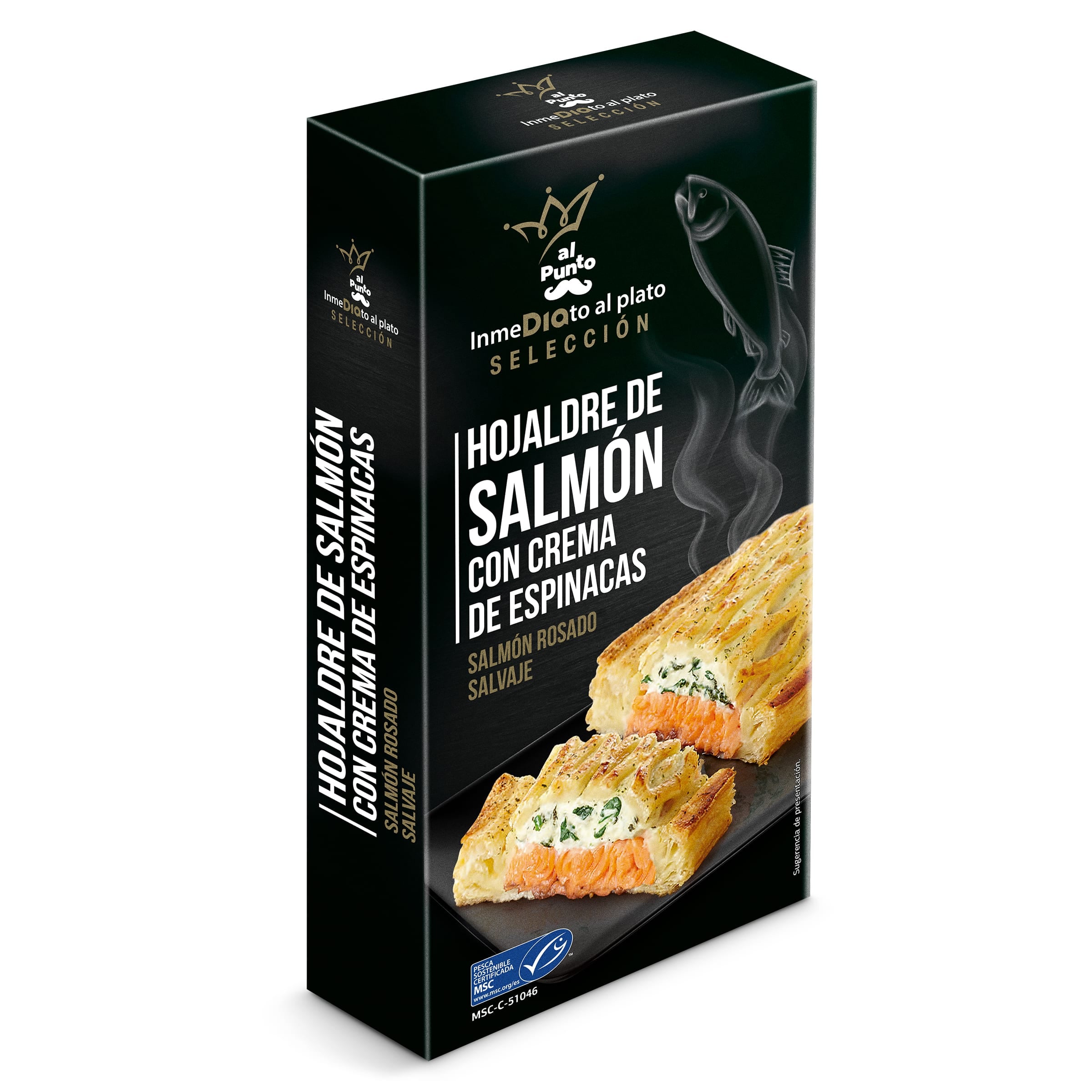 Hojaldre De Salmón Con Crema De Espinacas
