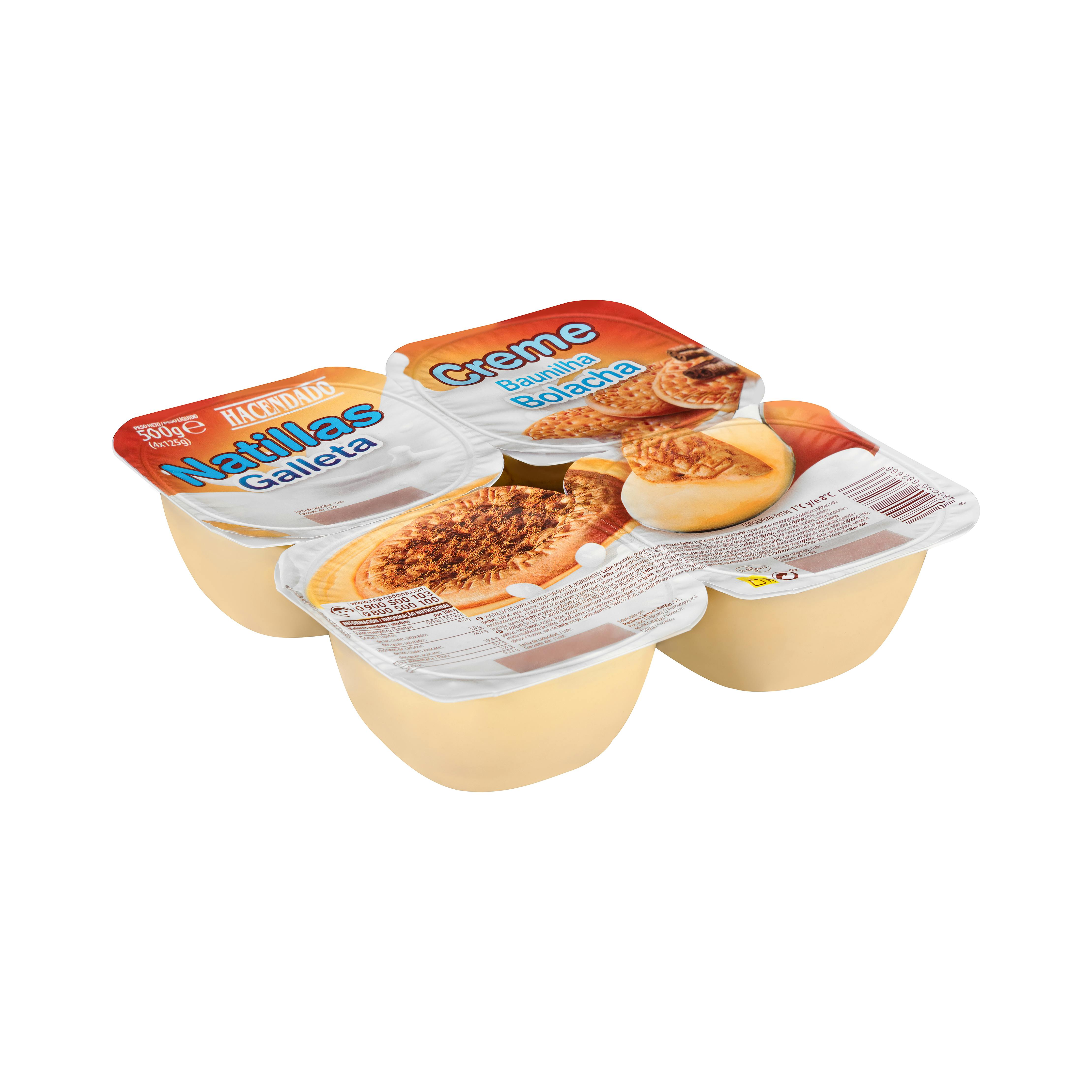 Natillas Sabor Vainilla Con Galletas