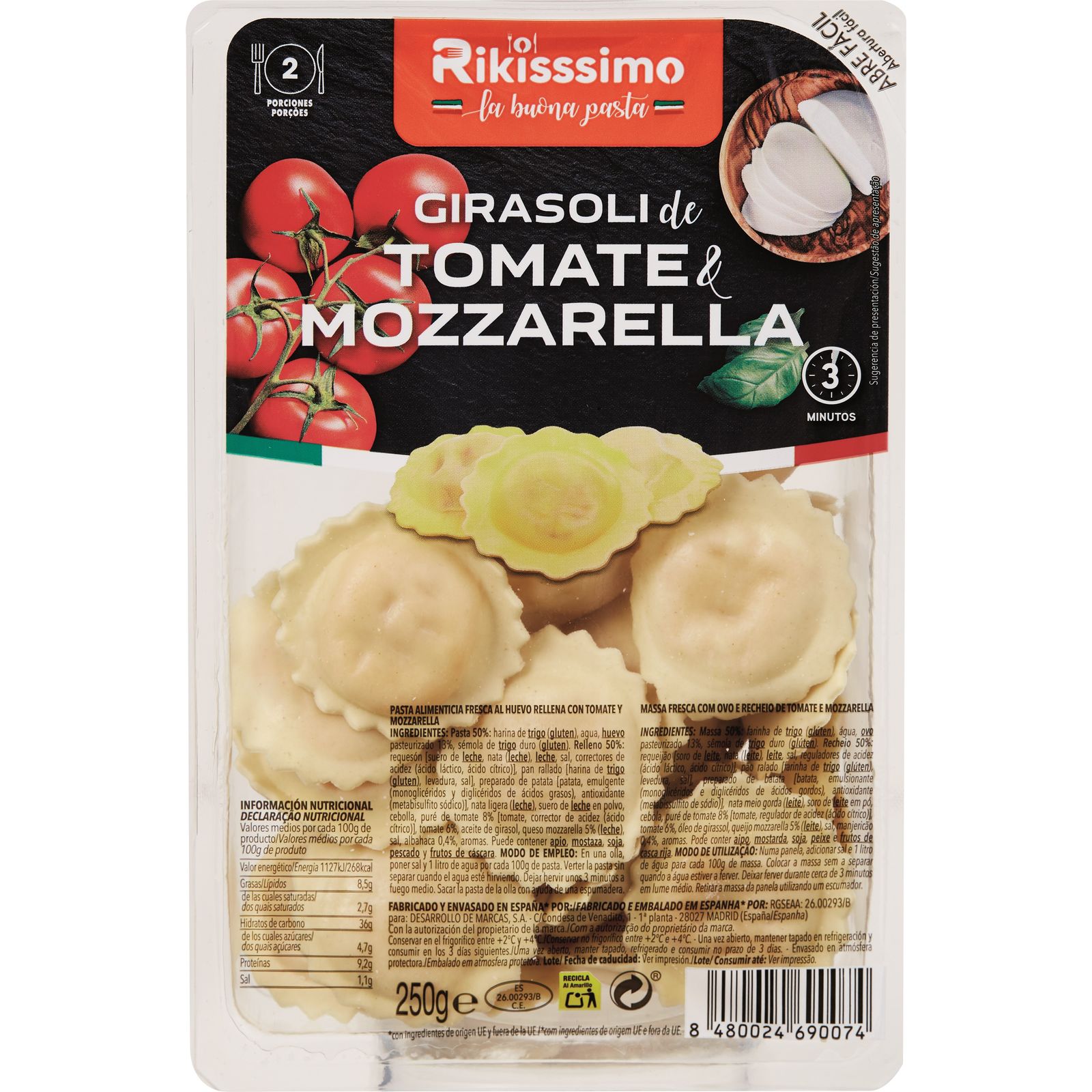 Girasoli De Tomate Y Mozzarella.