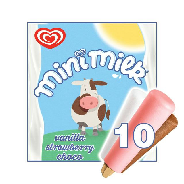 Walls Mini Milk Vanilla/Chocolate/Strawberry 10MP X6x171
