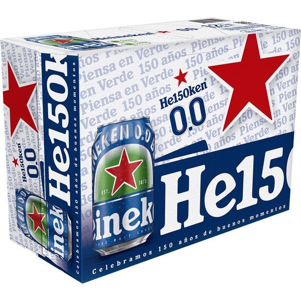 Heineken 0,0 Cerveza Lager Sin Alcohol Pack Lata, 12x33cl