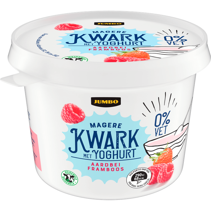 Magere Kwark Met Yoghurt (aardbei/framboos)