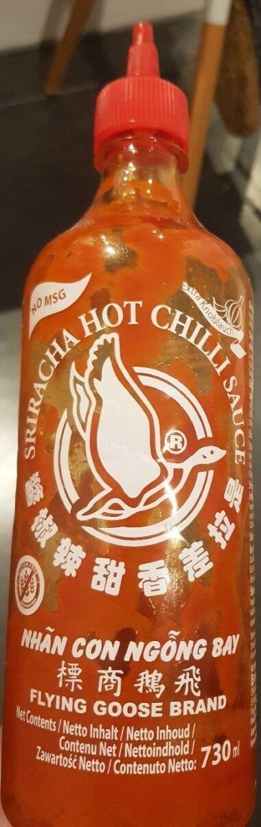 Sriracha Hot Chilli Sauce Extra Garlic Non MSG
