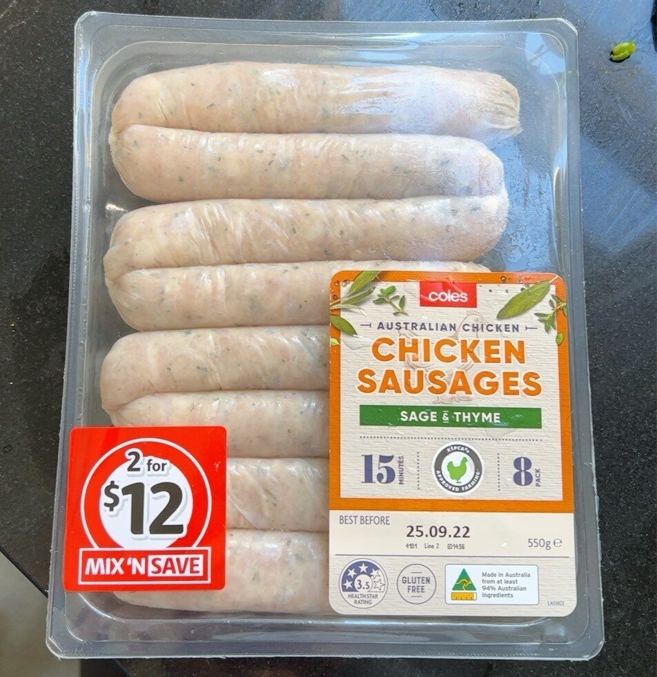Coles Chicken Sausages