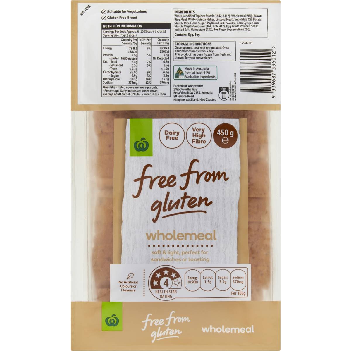 Wholemeal Bread Gluten Free