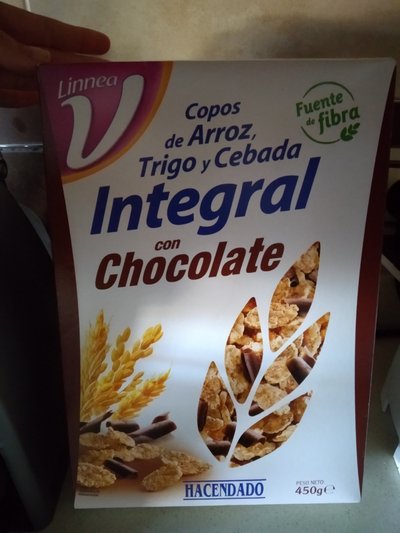 Copos de arroz, trigo y cebada integral con chocolate Linnea V Copos de arroz, trigo y cebada integral con chocolate Linnea V