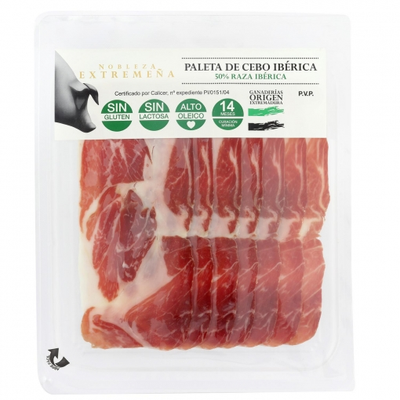 Paleta De Cebo Ibérica 50% Raza Ibérica En Lonchas Nobleza Extremeña Sin Gluten Y Sin Lactosa 100 G Paleta De Cebo Ibérica 50% Raza Ibérica En Lonchas Nobleza Extremeña Sin Gluten Y Sin Lactosa 100 G