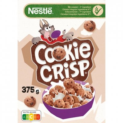 Cookie Crisp - Cereales De Trigo Integral Y Maíz Tostados, Con Pepitas Al Cacao - Pack 375g Cookie Crisp - Cereales De Trigo Integral Y Maíz Tostados, Con Pepitas Al Cacao - Pack 375g