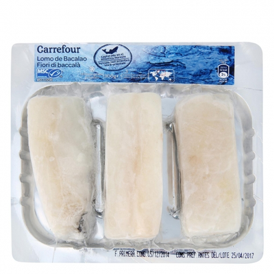 Lomo De Bacalao Procedente De Pesca Sostenible Congelado Carrefour 300 G. Lomo De Bacalao Procedente De Pesca Sostenible Congelado Carrefour 300 G.