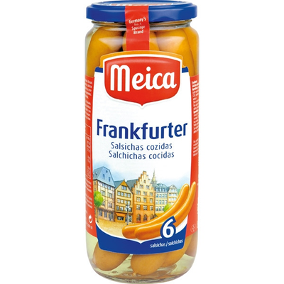 Salchichas Frankfurter Meica, 6 Uds, Frasco 250 G Salchichas Frankfurter Meica, 6 Uds, Frasco 250 G