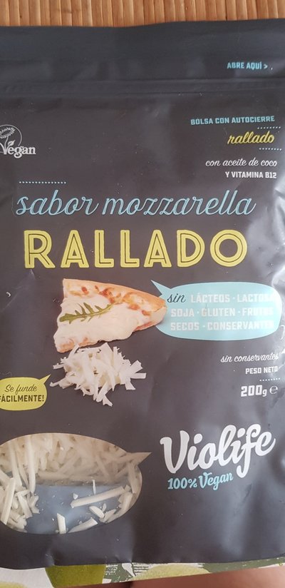 Sustituto vegano del queso rallado sabor mozzarella Sustituto vegano del queso rallado sabor mozzarella