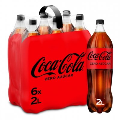 Coca Cola Zero Azúcar Pack 6 Botellas 2 L. Coca Cola Zero Azúcar Pack 6 Botellas 2 L.