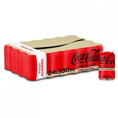 Coca Cola Zero Azúcar Zero Cafeína Pack 24 Latas 33 Cl. Coca Cola Zero Azúcar Zero Cafeína Pack 24 Latas 33 Cl.