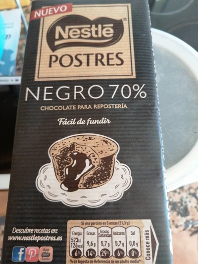 Negro 70% chocolate para repostería Negro 70% chocolate para repostería