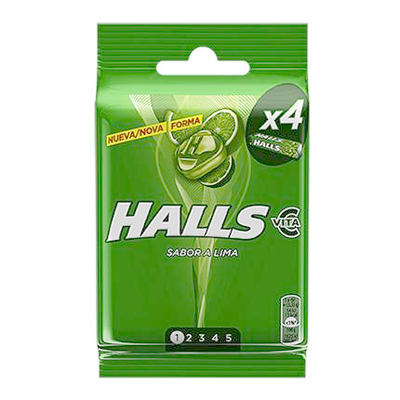 Caramelos Sabor Lima Halls 4 Paquetes De 32 G. Caramelos Sabor Lima Halls 4 Paquetes De 32 G.